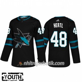 Barn Ishockey San Jose Sharks Tröja Tomas Hertl 48 Alternate Adidas 2018-19 Authentic